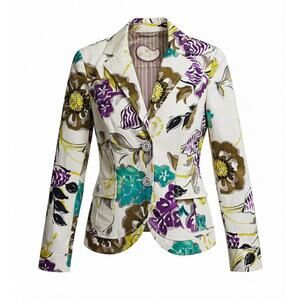 Vintage Y2K Etro Milano Floral Print Blazer Made in Italy Size 42 Excellent
